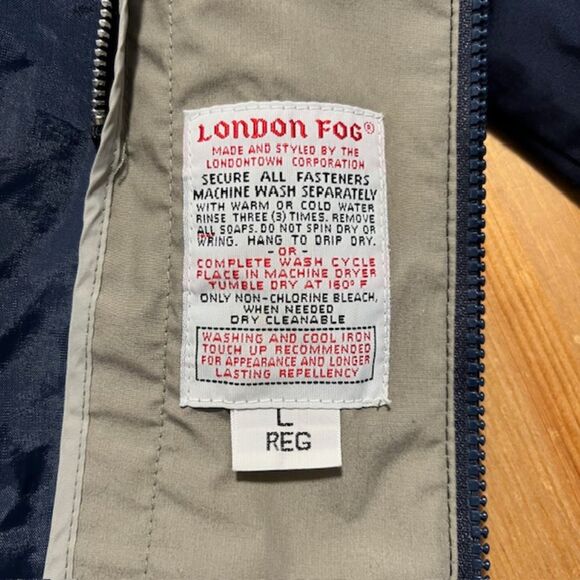 London Fog Mens Navy Blue Full Zip Windbreaker Jacket Size Large - Picture 9 of 12